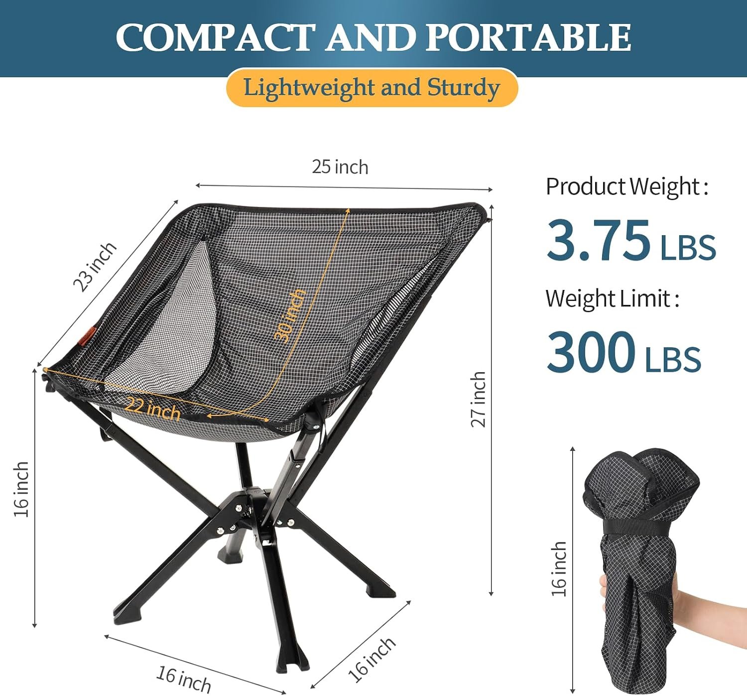 Portable Folding Chair (Ultralight, High Load Capacity) - Image 2