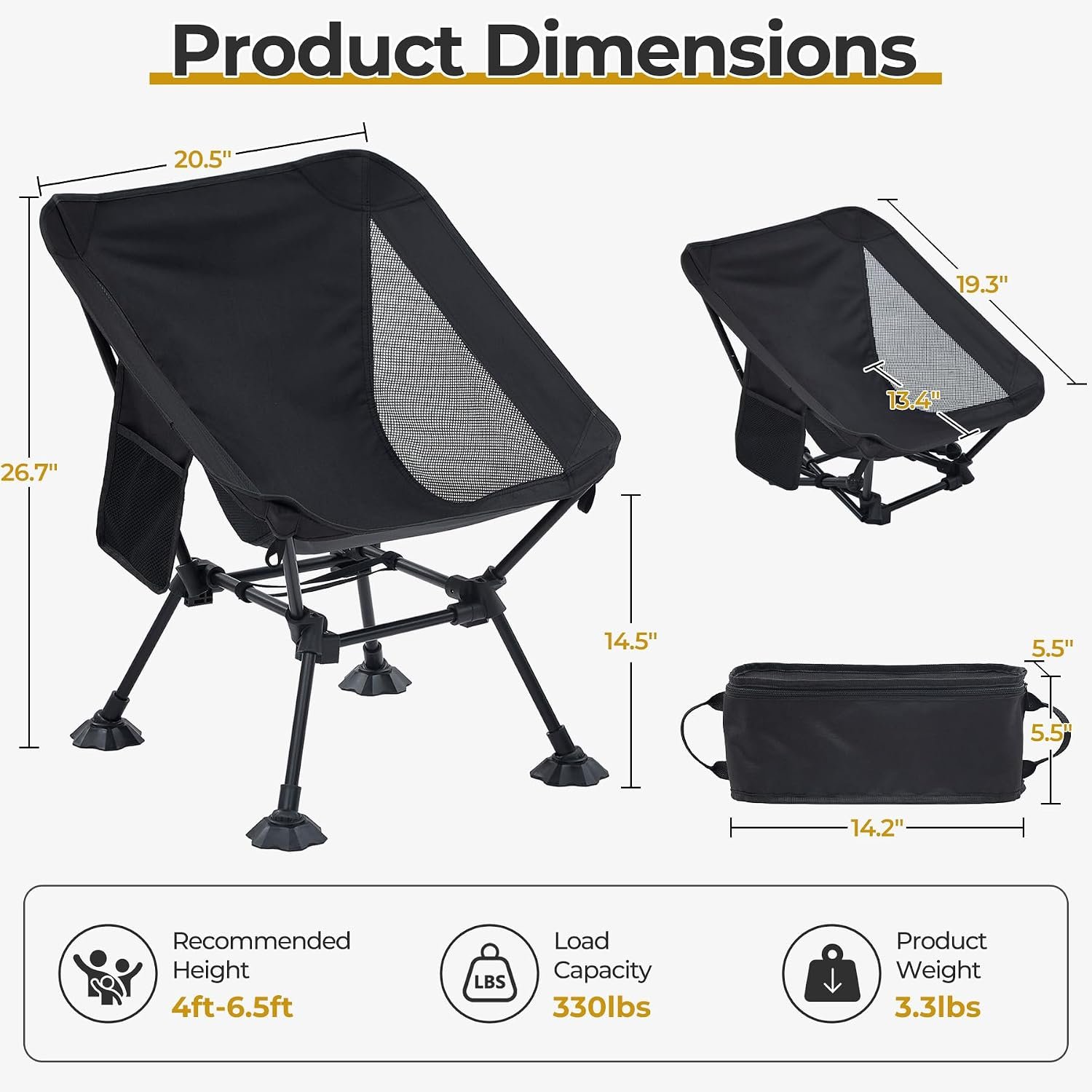 Lightweight Folding Backpack Chair For Hiking And Beach Use - Image 2