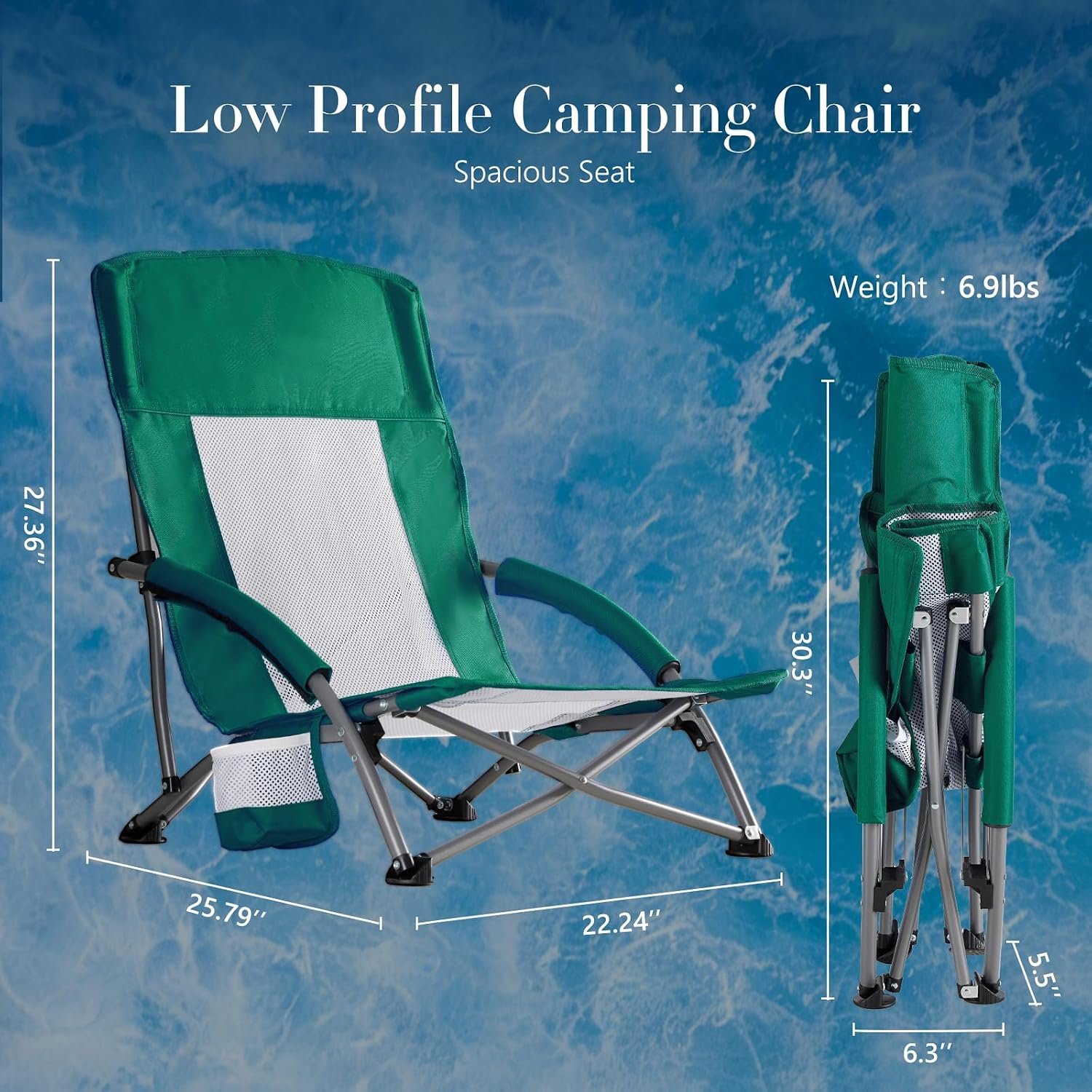 Low-Profile Folding Beach Chair For Outdoors - Image 2