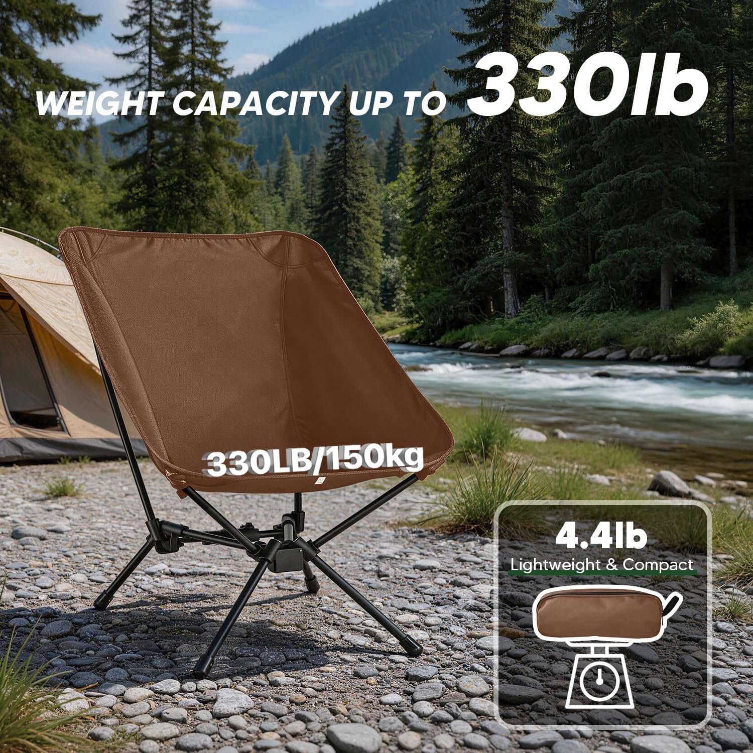 Lightweight Folding Backpack Chair With High Load Capacity - Image 2